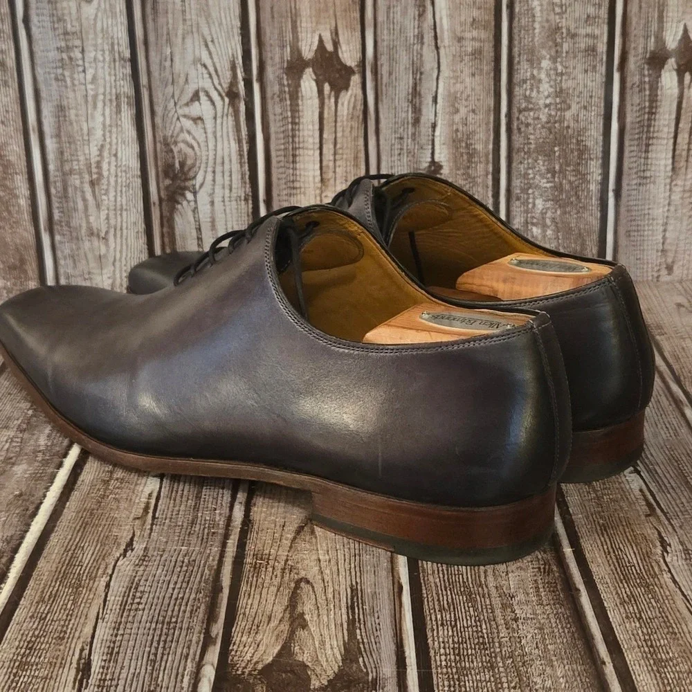 Sz 12 M Mens Magnanni Cruz Wholecut Oxford Brown Burnished Leather Shoes VGUC